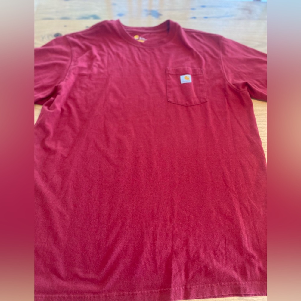 Carhartt Men's Classic Red Tee with Pocket Short Sleeve XLT Preowned
